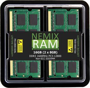 NEMIX RAM 16GB (2 x 8GB) DDR3 1600MHz PC3-12800 Non-ECC SODIMM Compatible with Synology Rackstation RS1219+ RS818RP+ RS818+ Diskstation DS1817+ DS1517+ RAM1600DDR3L-8GBX2 NAS Memory