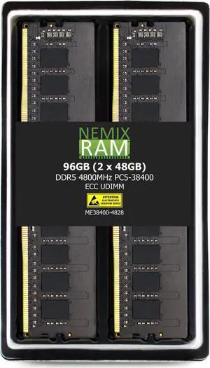 NEMIX RAM 96GB (2X48GB) DDR5 4800MHZ PC5-38400 2Rx8 1.1V CL40 288-PIN ECC Unbuffered UDIMM KIT Compatible with ASUS ProArt X670E-CREATOR WiFi Motherboard
