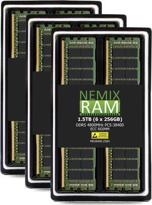 NEMIX RAM 1.5TB (6X256GB) DDR5 4800MHZ PC5-38400 8Rx4 1.1V 288-PIN ECC RDIMM Registered Server Memory KIT Compatible with ASUS 2U Dual-Socket Server Model RS720-E11-RS12U