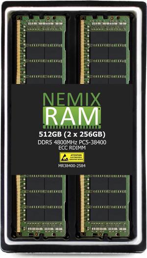 NEMIX RAM 512GB (2X256GB) DDR5 4800MHZ PC5-38400 8Rx4 1.1V 288-PIN ECC RDIMM Registered Server Memory KIT Compatible with ASUS 2U Dual-Socket Server Model RS720-E11-RS12U