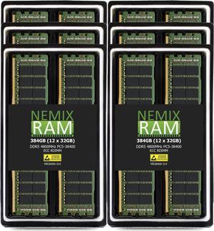 NEMIX RAM 384GB (12X32GB) DDR5 4800MHZ PC5-38400 1Rx4 1.1V 288-PIN ECC RDIMM Registered Server Memory KIT Compatible with ASUS 2U Dual-Socket Server Model RS720-E11-RS12U