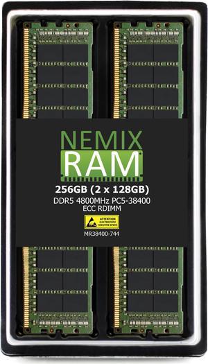 NEMIX RAM 256GB (2X128GB) DDR5 4800MHZ PC5-38400 4Rx4 1.1V 288-PIN ECC RDIMM Registered Server Memory KIT Compatible with ASUS Pro WS WRX90E SAGE SE Workstation Motherboard