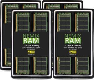 NEMIX RAM 1TB (8X128GB) DDR5 4800MHZ PC5-38400 4Rx4 1.1V 288-PIN ECC RDIMM Registered Server Memory KIT Compatible with ASUS 2U Dual-Socket Server Model RS720-E11-RS12U