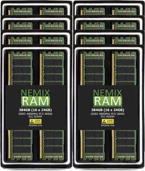 NEMIX RAM 384GB (16X24GB) DDR5 4800MHZ PC5-38400 2Rx8 1.1V CL40 288-PIN ECC RDIMM Registered Server Memory Compatible with THINKMATE GPX-XH8-22S4-8GPU GPU-Optimized Server