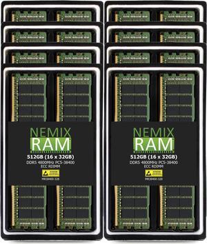 NEMIX RAM 512GB (16X32GB) DDR5 4800MHZ PC5-38400 2Rx8 1.1V CL40 288-PIN ECC RDIMM Registered Server Memory Compatible with Dell PowerEdge XE9680