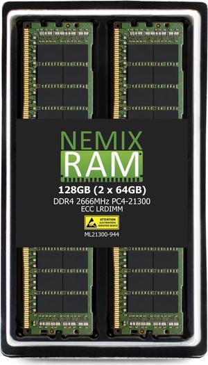 NEMIX RAM 128GB (2X64GB) DDR4 2666MHZ PC4-21300 4Rx4 1.2V 288-PIN ECC LRDIMM Load Reduced Server Memory KIT Compatible with Apple Mac Pro 2020 7,1 Rack Computer