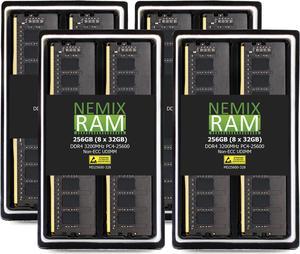 NEMIX RAM 256GB (8X32GB) DDR4 3200MHZ PC4-25600 2Rx8 1.2V 288-PIN Non-ECC Unbuffered UDIMM Desktop PC Memory KIT Compatible with ASUS TRX40 ROG Zenith II Extreme Motherboard