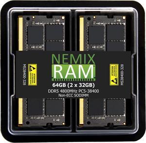 NEMIX RAM 64GB (2X32GB) DDR5 4800MHZ PC5-38400 2Rx8 1.1V 262-PIN Non-ECC Unbuffered SODIMM Laptop PC Memory KIT