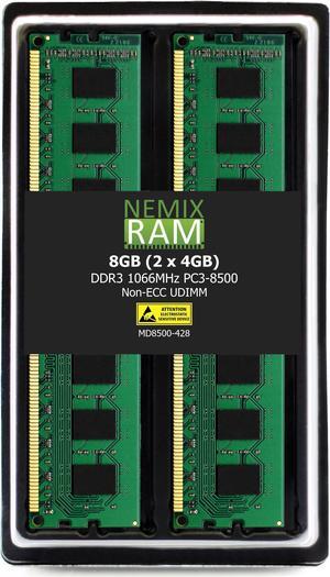 NEMIX RAM 8GB (2X4GB) DDR3 1066MHZ PC3-8500 2Rx8 1.5V 240-PIN Non-ECC UDIMM Unbuffered Desktop Memory KIT