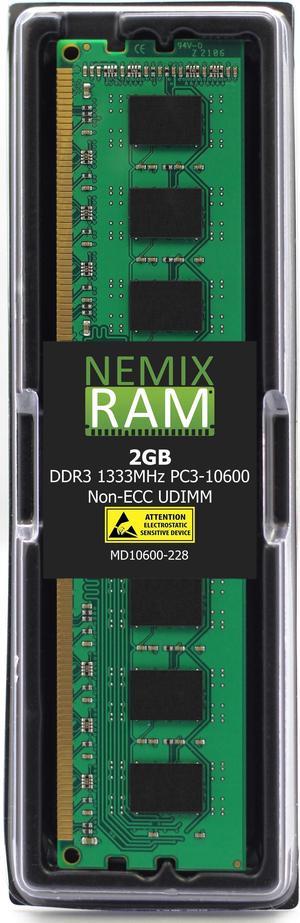 NEMIX RAM 2GB (1X2GB) DDR3 1333MHZ PC3-10600 2Rx8 1.5V 240-PIN Non-ECC UDIMM Compatible with Dell A7075897 Unbuffered PC Memory