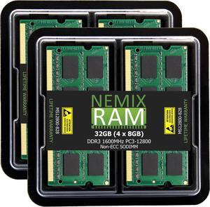 NEMIX RAM 32GB (4X8GB) DDR3 1600MHZ PC3-12800 2Rx8 1.35V 204-PIN Non-ECC SODIMM KIT Compatible with Apple iMac Retina 27" Late 2014 & Mid 2015