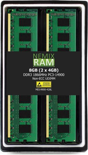 NEMIX RAM 8GB (2X4GB) DDR3 1866MHZ PC3-14900 2Rx8 1.35V 204-PIN Non-ECC Unbuffered UDIMM KIT Compatible with ASUS Desktop PC Computers