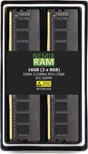 NEMIX RAM 16GB (2X8GB) DDR4 2133MHZ PC4-17000 2Rx8 1.2V 288-PIN ECC Unbuffered UDIMM KIT