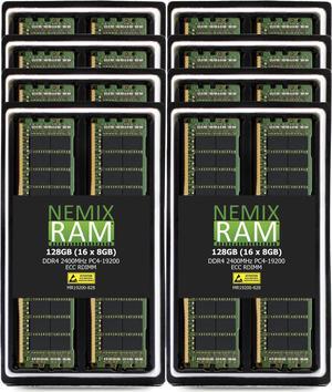 NEMIX RAM 128GB (16X8GB) DDR4 2400MHZ PC4-19200 2Rx8 1.2V 288-PIN ECC RDIMM Registered Server Memory KIT NEMIX RAM 128GB (16X8GB) DDR4 2400MHZ PC4-19200 2Rx8 1.2V 288-PIN ECC RDIMM Registered Server Memory KIT