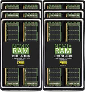 NEMIX RAM 192GB (12X16GB) DDR4 2933MHZ PC4-23400 1Rx4 1.2V 288-PIN ECC RDIMM Registered Server Memory KIT Compatible with Apple Mac Pro Rack 2020 MacPro 7,1