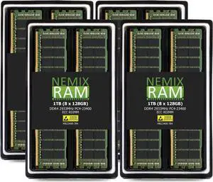 NEMIX RAM 1TB (8X128GB) DDR4 2933MHZ PC4-23400 8Rx4 1.2V 288-PIN ECC RDIMM KIT Registered Server Memory Compatible with Dell PowerEdge R550 Rack Server