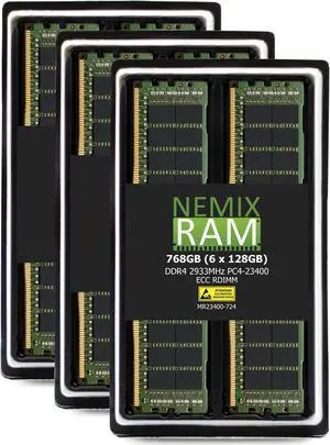 NEMIX RAM 128GB (4X32GB) DDR4 2933MHZ PC4-23400 2Rx4 1.2V 288-PIN ECC RDIMM KIT Registered Server Memory Compatible with Dell PowerEdge R550 Rack Server