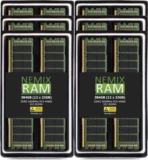 NEMIX RAM 256GB (8X32GB) DDR5 5600MHZ PC5-44800 2Rx4 1.1V 288-PIN ECC RDIMM Registered Server Memory KIT