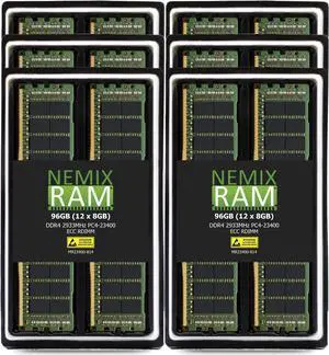 NEMIX RAM 96GB (12X8GB) DDR4 2933MHZ PC4-23400 1Rx4 1.2V 288-PIN ECC RDIMM Registered Server Memory KIT