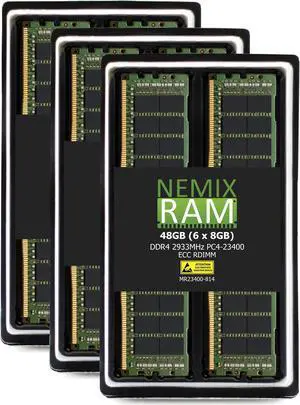 NEMIX RAM 48GB (6X8GB) DDR4 2933MHZ PC4-23400 1Rx4 1.2V 288-PIN ECC RDIMM Registered Server Memory KIT