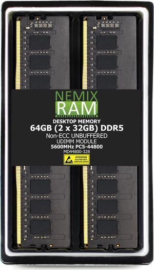 NEMIX RAM 64GB (2X32GB) DDR5 5600MHz PC5-44800 2Rx8 1.1V 288-PIN Non-ECC Unbuffered UDIMM  Desktop PC Memory Kit Compatible with GIGABYTE B650 Eagle AX AM5 AMD B650 ATX Motherboard