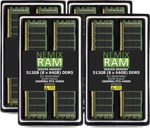 NEMIX RAM 512GB (8X64GB) DDR5 5600MHz PC5-44800 2Rx4 1.1V 288-PIN ECC RDIMM Registered Server Memory Kit Compatible with Supermicro B13DEE Motherboard