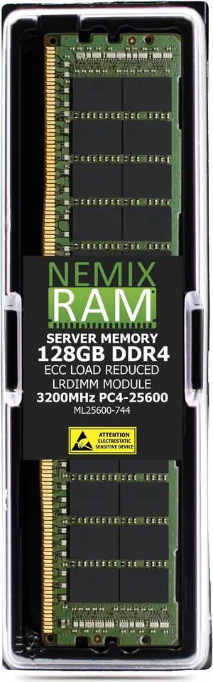NEMIX RAM 128GB (1X128GB) DDR4 3200MHZ PC4-25600 4Rx4 1.2V CL22 288-PIN ECC LRDIMM Load Reduced Server Memory Compatible with Kingston KSM32LQ4/128HC