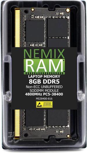 NEMIX RAM 8GB (1X8GB) DDR5 4800MHZ PC5-38400 1Rx6 1.1V CL40 262-PIN Non-ECC Unbuffered SODIMM Laptop Memory Compatible with Kingston KVR48S40BS6-8