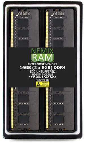 16GB 2X8GB DDR4 2933MHz PC4-23400 1Rx8 1.2V CL21 288-PIN ECC Unbuffered UDIMM NEMIX RAM Memory KIT Compatible with Supermicro X12SCZ-F / X12SCZ-TLN4F Motherboards - DDR4 2933MHz PC4-23400 ECC 16GB 2X8GB DDR4 2933MHz PC4-23400 1Rx8 1.2V CL21 288-PIN ECC Unbuffered UDIMM NEMIX RAM Memory KIT Compatible with Supermicro X12SCZ-F / X12SCZ-TLN4F Motherboards - DDR4 2933MHz PC4-23400 ECC