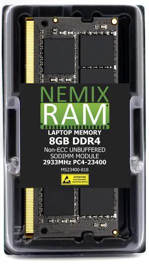 8GB DDR4 2933MHz PC4-23400 1Rx8 1.2V CL21 260-PIN Non-ECC Unbuffered SODIMM NEMIX RAM Laptop Memory Compatible with Supermicro X12SCV-W / X12SCV-LVDS Motherboards - DDR4 2933MHz PC4-23400 8GB DDR4 2933MHz PC4-23400 1Rx8 1.2V CL21 260-PIN Non-ECC Unbuffered SODIMM NEMIX RAM Laptop Memory Compatible with Supermicro X12SCV-W / X12SCV-LVDS Motherboards - DDR4 2933MHz PC4-23400