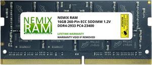 16GB DDR4-2933 PC4-23400 ECC Sodimm 2Rx8 Memory by Nemix Ram