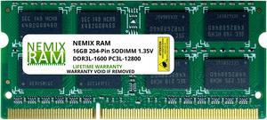 16GB (1x16GB) DDR3 1600 (PC3 12800) SODIMM Laptop Memory RAM