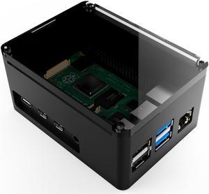 anidees Aluminum Extra High Pi case for Raspberry Pi 4 Model B – Black(AI-PI4-BB-H)
