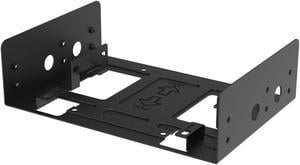 anidees 2.5" SSD or 3.5" HDD drive bracket for 5.25" drive bay, 2 pack, black AI-HDD-CAGE