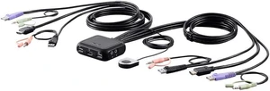 Monoprice 2-Port USB HDMI/Audio Cable KVM Switch with Remote Port Selector, 1920x1200 and 1080p, Support Windows, Mac OS X, and Linux Monoprice 2-Port USB HDMI/Audio Cable KVM Switch with Remote Port Selector, 1920x1200 and 1080p, Support Windows, Mac OS X, and Linux