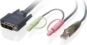 IOGEAR Single Link DVI-D USB KVM Cable, 10 Feet, G2L7D03U IOGEAR Single Link DVI-D USB KVM Cable, 10 Feet, G2L7D03U