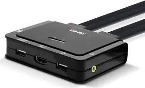Lindy 2 Port HDMI 2.0, USB 2.0 & Audio Cable KVM Switch