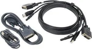 IOGEAR Dual View DVI USB KVM Cable Kit with (TAA) Audio (G2L7203UTAA3)