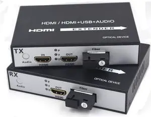 Ennovor HDMI Extenders - HDMI Video/Audio Over Fiber Optic up 20Km,Transmitter and Receiver (Without KVM,with Loop Out)