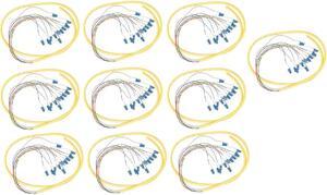 Ultra Spec Cables 12 Strand Singlemode LC-UPC Fiber Pigtail, 3 Meter - 10 Pack