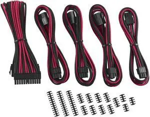CableMod 8+6 Series Classic ModMesh Sleeved Cable Extension Kit (Black + Red)