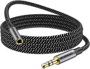 10FT/3Meter 3.5mm Extension Cable Audio Male to Female Stereo Extension Adapter Nylon Braided Cord Compatible for Home/Car Stereos Smartphones Headphones Tablets Media Players and More