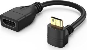 Mini HDMI to HDMI Cable 0.5ft, CableCreation 90 Degree Upward Angle Mini-HDMI Male to HDMI Female Adapter, Support 1080P Full HD, 3D,for Camera, Camcorder, Graphics Card, Laptop,Tablet, HDTV, Black Mini HDMI to HDMI Cable 0.5ft, CableCreation 90 Degree Upward Angle Mini-HDMI Male to HDMI Female Adapter, Support 1080P Full HD, 3D,for Camera, Camcorder, Graphics Card, Laptop,Tablet, HDTV, Black