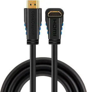 HDMI Cable, CableCreation 3 Feet Upward Angle 270 Degree 4K HDMI 2.0 Cable with Gold Plated Connector, Support 4K (60Hz) Ultra HD, 3D Video, Ethernet, Audio Return Channel, Black