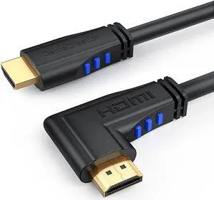 HDMI Cable, CableCreation 6 Feet Right Angle 270 Degree Vertical Right 4K HDMI 2.0 Cable, Support 4K Ultra HD, 3D Video, Ethernet, Audio Return Channel, Black