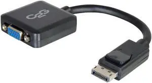 Legrand - Mini Display Port Cable Display Port to VGA Adapter Male to Female Display Port Cable 8 Inch Display Port to VGA Adapter Black 1 Count 54323