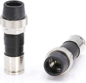 Coaxial Cable Compression Fitting Connector - for RG6 Coax Cable - with Weather Seal O Ring, Weather Boot, and Water Tight Grip (25 Pack)