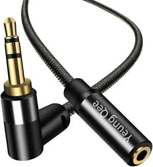 3.5mm Male to Female Extension Stereo Audio Cable 1 ft Audio Extension Cable AUX Headphone Extension Cable Stereo Jack Cord for Phones Headphones Speakers Tablets PCs and More (1FT/0.3m)