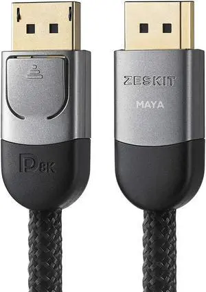 Maya Certified DP 1.4 Cable, 4K 120Hz 8K 60Hz 1440p 144Hz 240Hz HDR 32.4Gpbs HBR3 (3ft, Braided Jacket) Maya Certified DP 1.4 Cable, 4K 120Hz 8K 60Hz 1440p 144Hz 240Hz HDR 32.4Gpbs HBR3 (3ft, Braided Jacket)