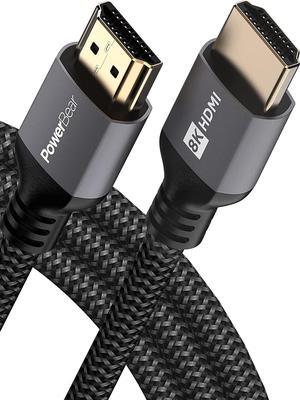PowerBear 8K HDMI Cable 6 ft | High Speed, Braided Nylon & Gold Connectors, 8K @ 60Hz, 4K @ 120 HZ, 2K, 1080P & ARC Compatible | for Laptop, Monitor, PS5, PS4, Xbox One, Fire TV, Apple TV & More